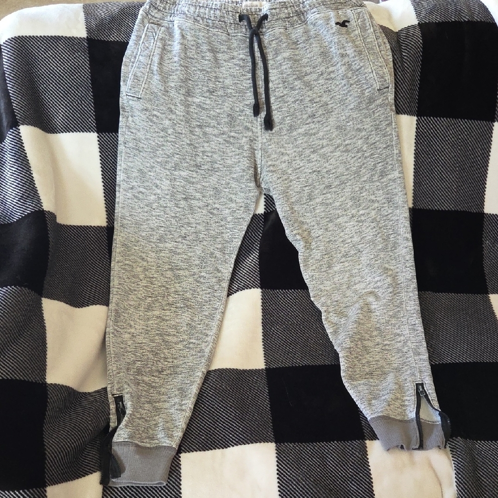 Gray Jogger Sweatpants with Drawstring